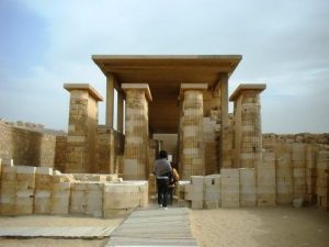 Corridor leading from the entrance hall into the courtyard of Djoser’s Step Pyramid complex at Saqqara