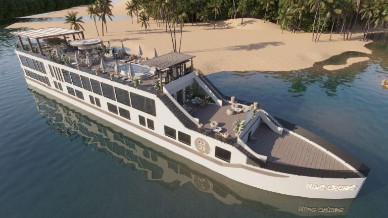 Luxury dahabeya on the Nile River in Egypt, offering exclusive accommodation for the 2027 eclipse journey