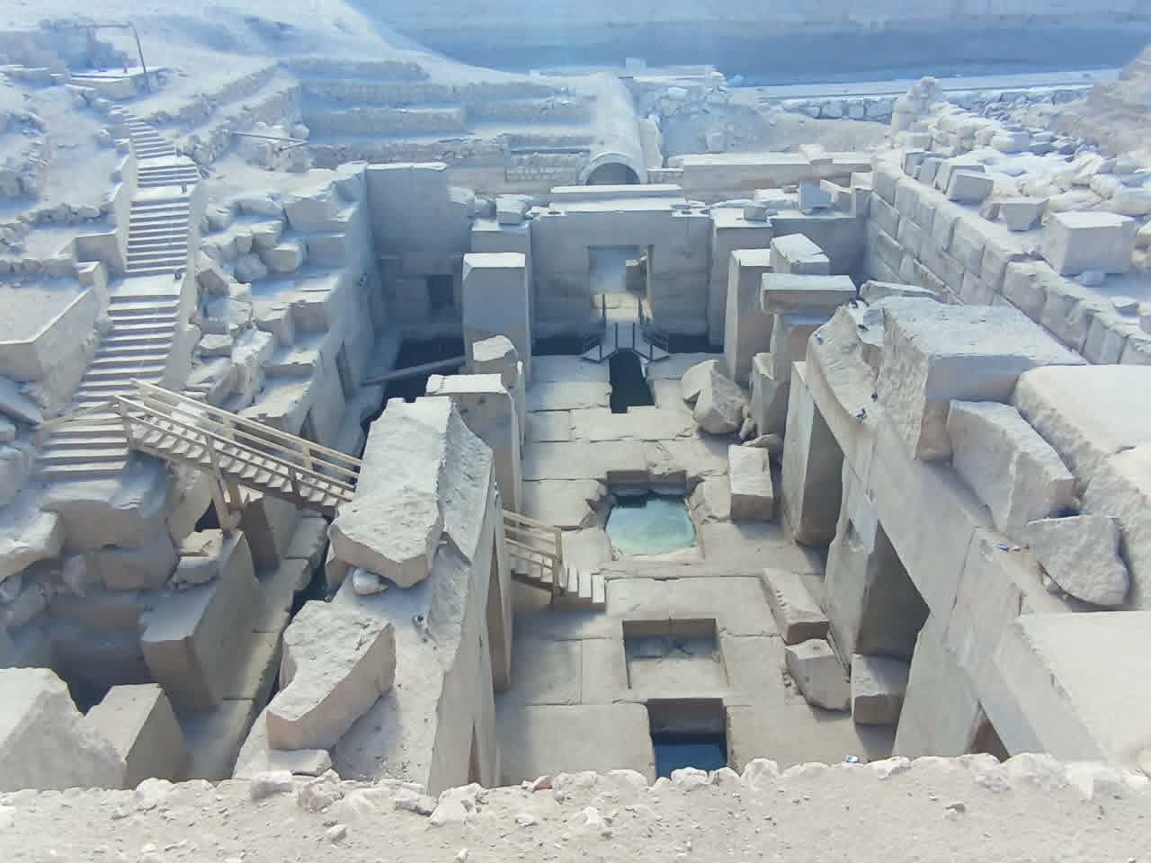 Ariel view of the underground Osirion Temple at Abydos